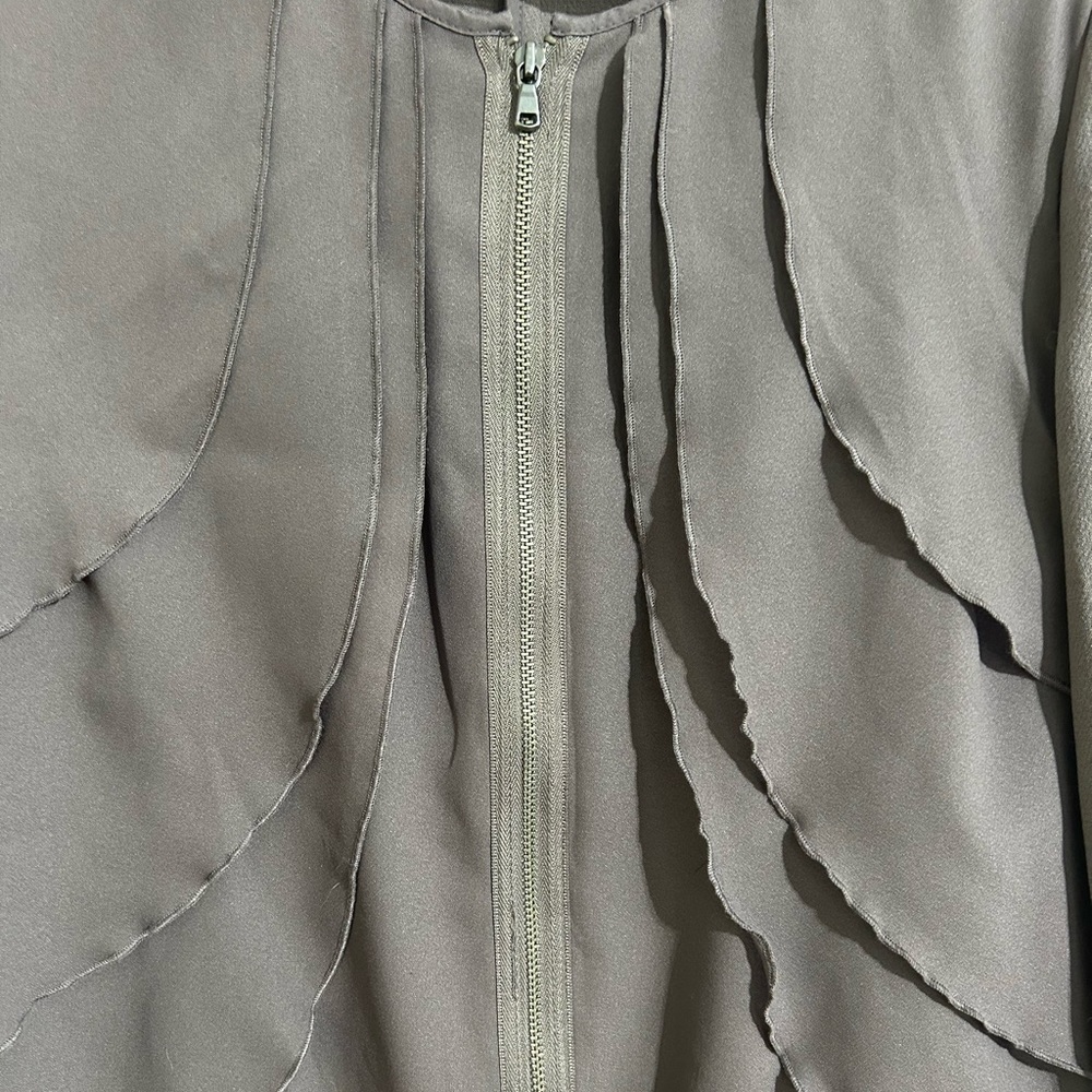 GAP Chiffon Ruffle Zip Front Jacket size medium - Picture 3 of 5